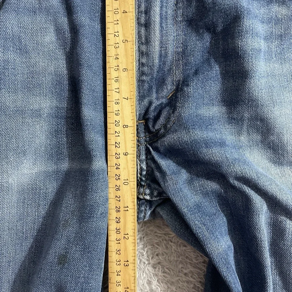 Levi's‎ 514 Jeans Mens Size 36x34 Straight Leg Medium Wash Whiskered Blue Denim